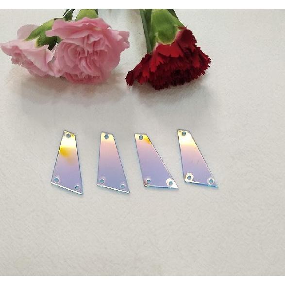 50pcs Sew On AB Crystal Rhinestones Irregular Acrylic AB Beads, Sew On Stones Crystal Strass (AB, Triangle 25MM)