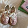 Silver lace niche moral training shoes women's 2025 new popular pearlescent shoelaces thin retro ballet style white shoes