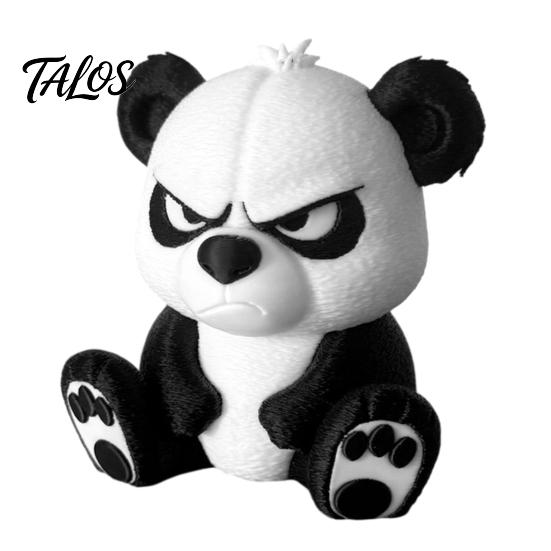 Unique Desk Accessory Angry Panda Figurine, 3D Printed Funny Statue Ornament, Cute Desktop Detailed Animal Ornament Decor for Home Office Room