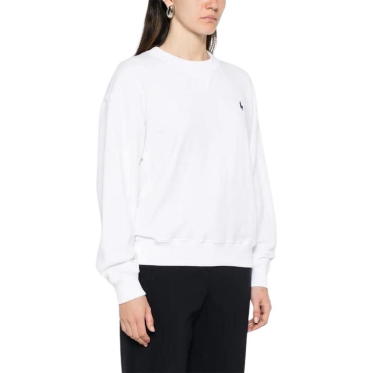 Polo Ralph Lauren Solid Ribbed Crew Neck Long Sleeve Sweatshirt Women sweatshirts 211971690-002