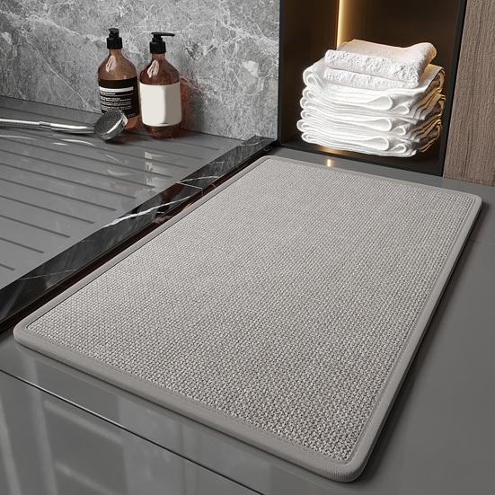 Huaqianguhh Minimalist Bathroom Rug, Absorbent Non-Slip Floor Mat, Rectangular Door Mat for Home Entrance Bedroom Living Room