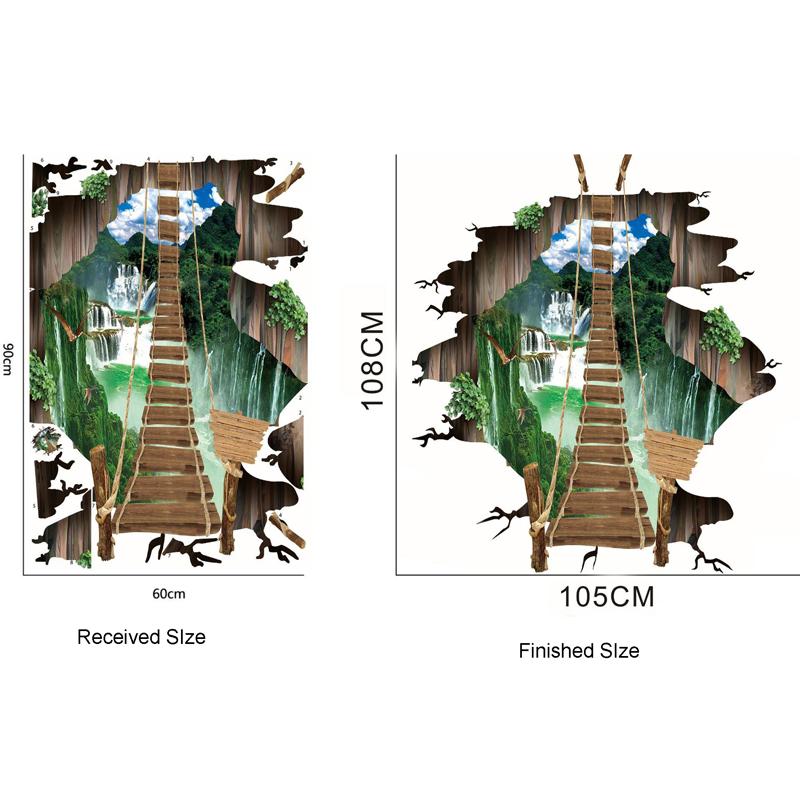 3D vesmírné samolepky na podlahu Samolepky Sky Bridge Krajina Samolepky na zeď Obývací pokoj Dětský pokoj Ložnice Domácí dekorace