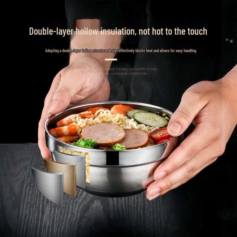 Naijiang 304 Stainless Steel Double-Layer Insulated Bowls