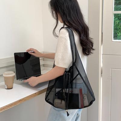 New Tote Bag Summer High Sense Minimalist Style Commuter Dumpling Bag Casual Hollow Mesh Shoulder Bag