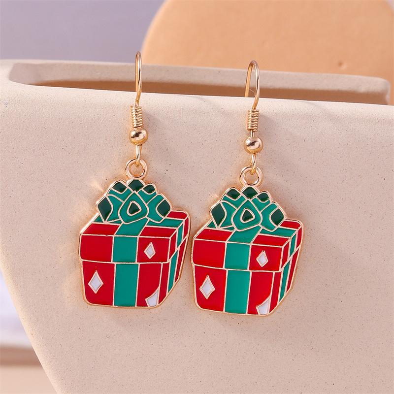 Cute Christmas Tree Drop Earrings Women Girls Elk Snowman Santa Claus Earrings X'mas New Year Party Jewelry Gifts