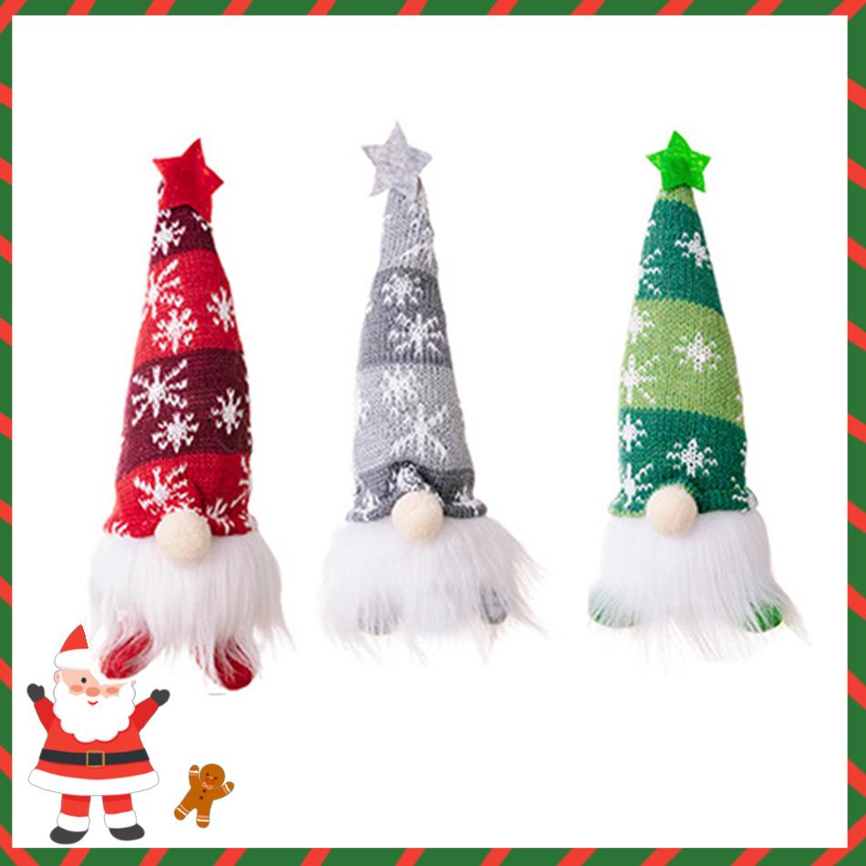 New Christmas Glowing Snowflake Knitted Doll with Battery - Gnome Decor, Atmosphere Lamp, Long-Lasting Power, Kids' Christmas