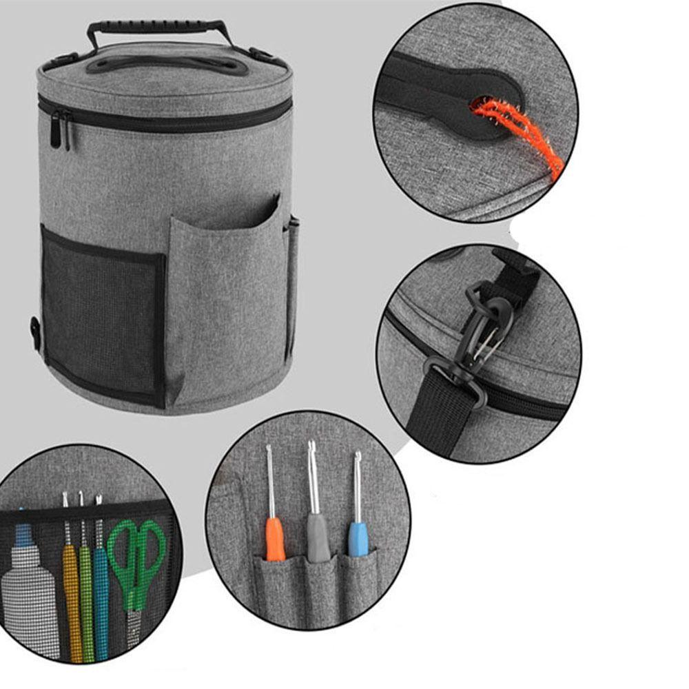 DIY Craft Yarn Round Crochet Bag Large Capacity Knitting Needle Organizer Home Storage