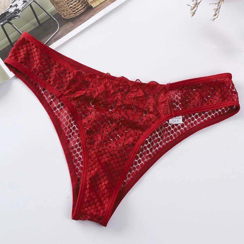 Sexy Lace Low Waist Panties Transparent G-String Comfortable Thong Lingerie Women's Temptation Intimates Hottest