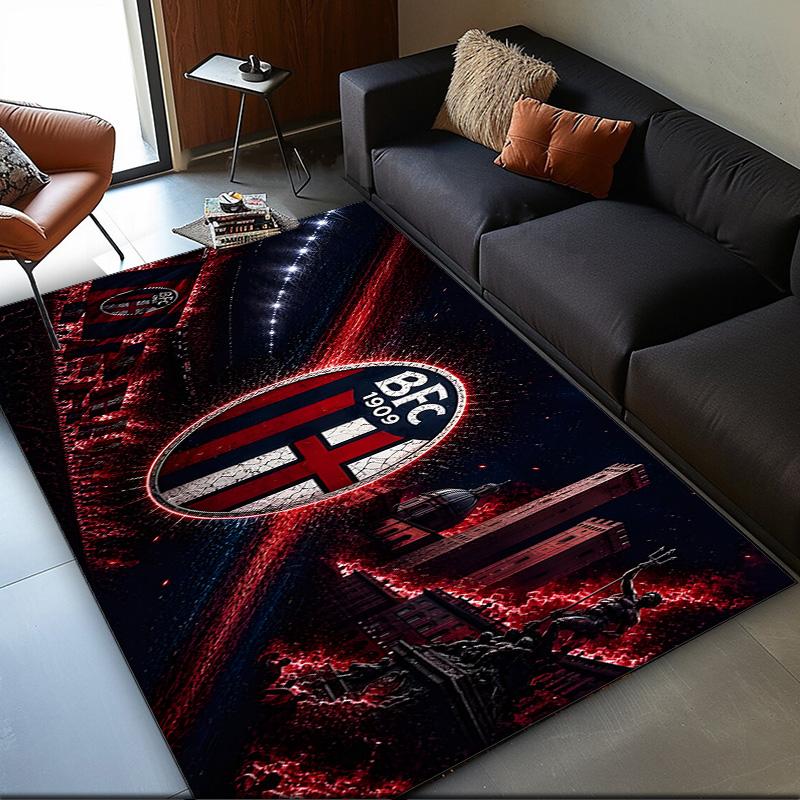 1PC rug Bologna Crest Design Carpet, Chair Rug,Area Rug for Office Bedroom living rooms bedroom, Doormat decor Christmas fan gifts