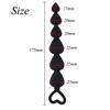 Anal Beads for Anal Thin Anal Silicone Anal Plug with Finger Anal Black Beginners, 6-Bead Pearls, Beads, Loop, Multi-Purpose Toy, 175mm,