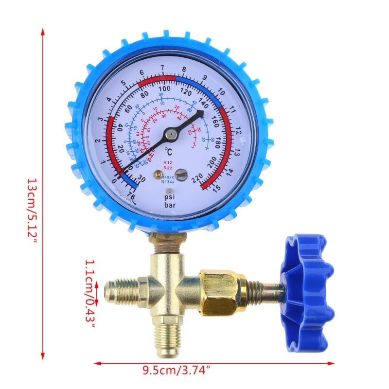 220PSI  500PSI Professional Air Conditioning Refrigerant Recharge Pressure Gauge Manometer