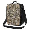 Camouflage Hunting Lunch Bag with Adjustable Shoulder Strap Reusable Thermal Bento Tote for Work Picnic Beach