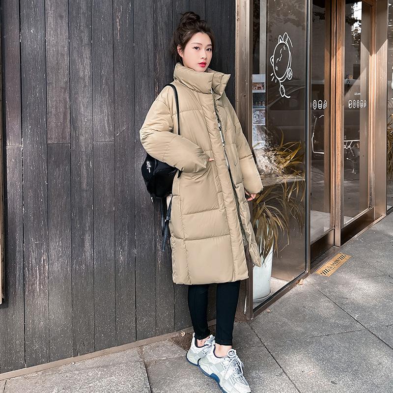 Winter new stand-up collar over the knee medium and long cotton clothes women's Korean version cotton clothes