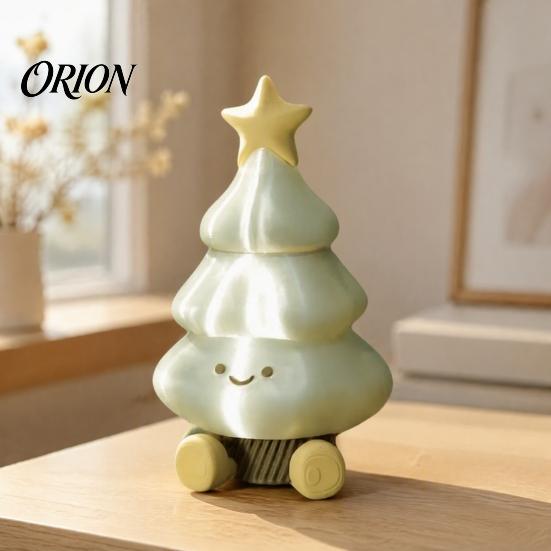 3D Printed Christmas Tree Decor Figurine, Cute Smiling Face Storage Multifunctional Organizer Desktop Ornament, Multi-Purpose Decorative Toy