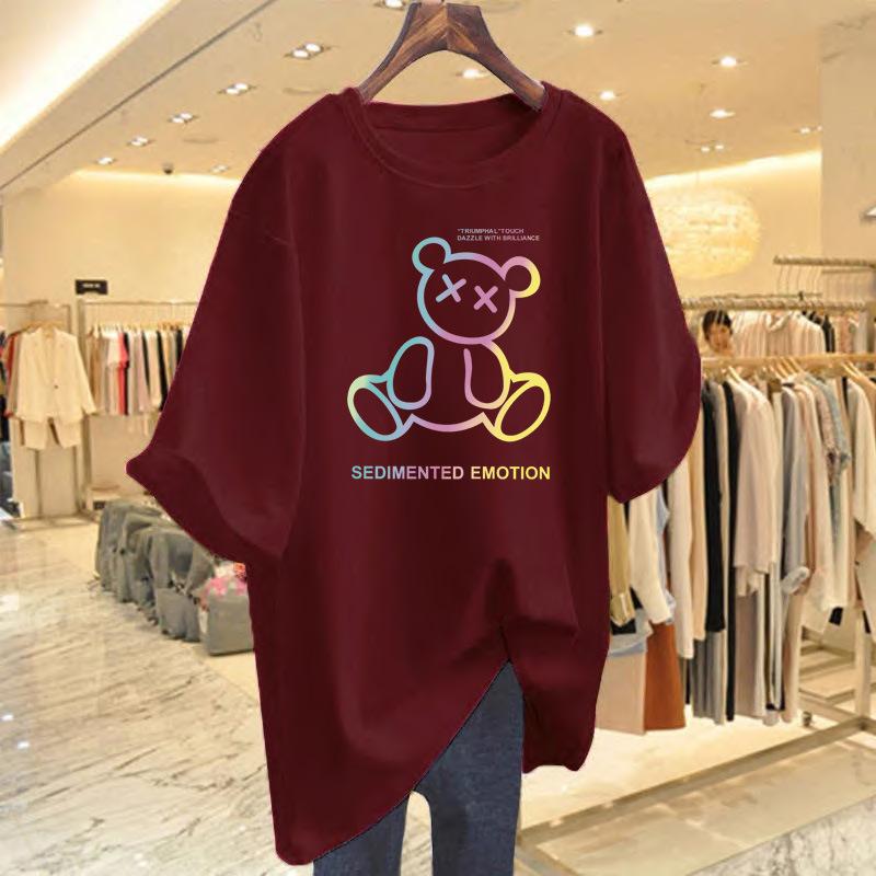Heavy Cotton Foreign Bear Short-sleeved T-shirt for Men and Women Summer 2025 New Loose Couple Summer Top Tide