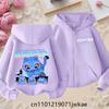 2025 New Purple Jacket Boys' and Girls' Sportswear Children's Top Hoodie KPop Devil Hunter Zipper Hoodie