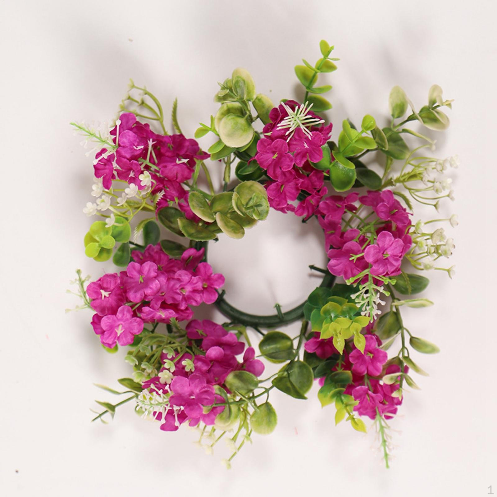 

Круглый венок из искусственных свечей для рождественского стола Rose Red