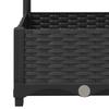 Vidaxl Garden Planter With Trellis, Black, 120X40X121.5 Cm, Pp