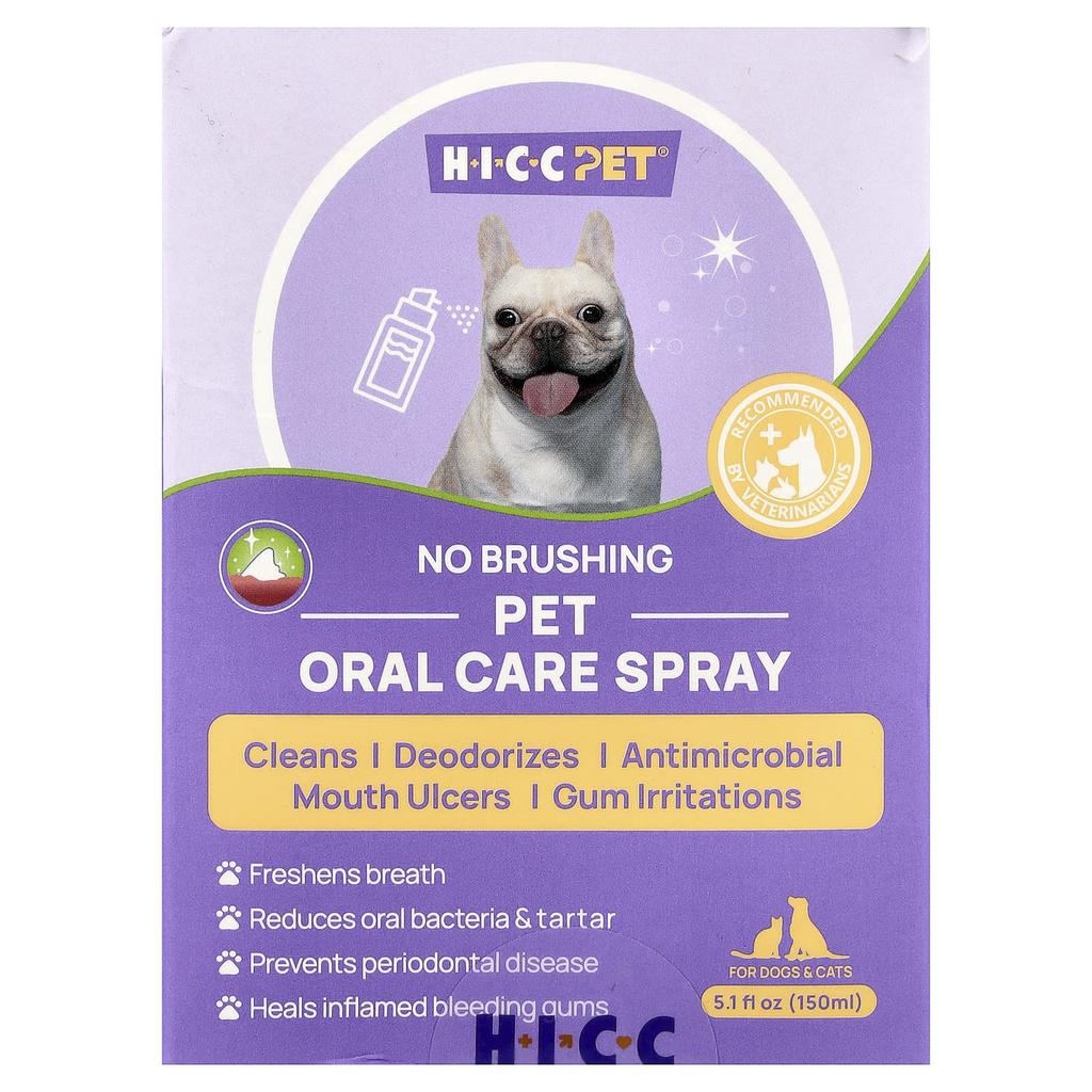 HICC Pet, Pet Oral Care Spray, for Dogs and Cats, 150ml (5.1 Fl Oz)