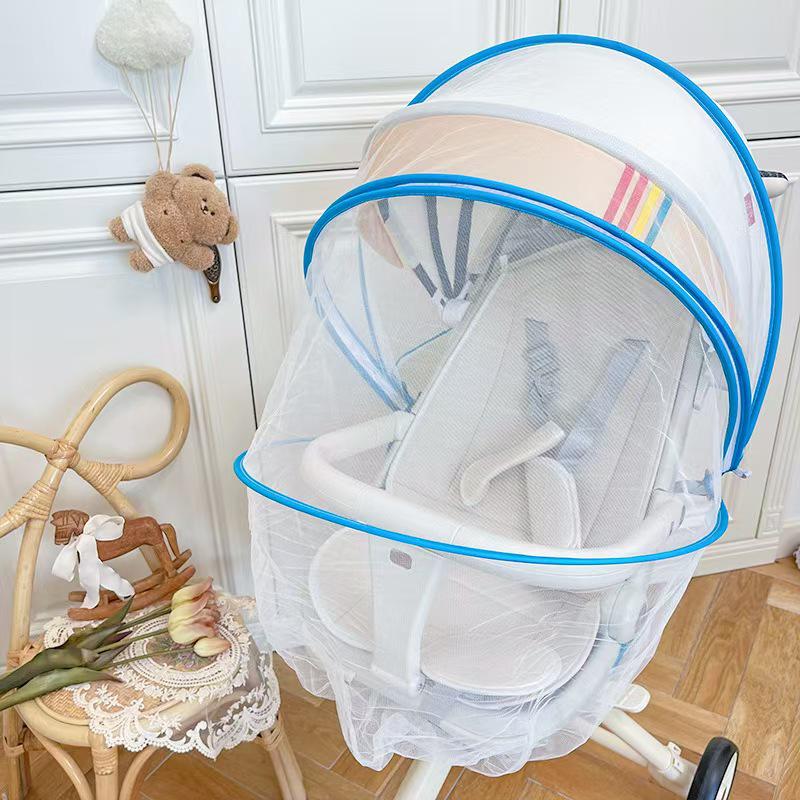 Universal Full-Cover Baby Stroller Mosquito Net - Enlarged, Dense, Anti-UV Protection for High View Strollers
