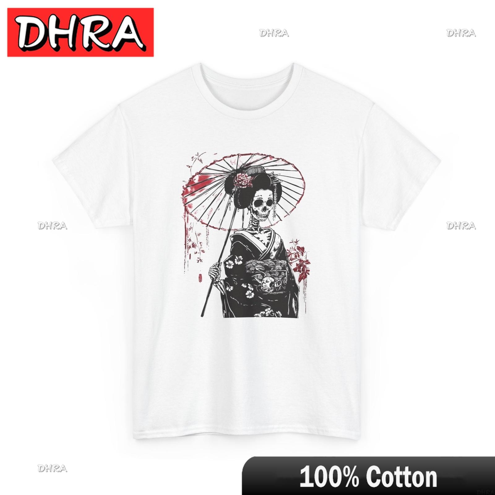 Japanese Skeleton Geisha TShirt Geisha TShirt Japan Women Shirt Hiphop Streetwear Vintage Graphic Shirts for Summer TShirt S