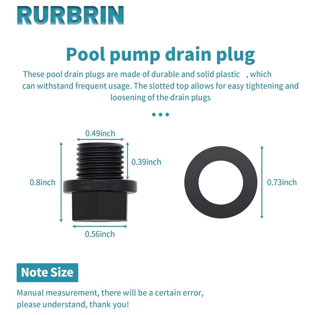 20 Pieces Multipurpose Pool Pumps Drain Plugs with O Rings for Haywards Super and Power Series Models Accessory