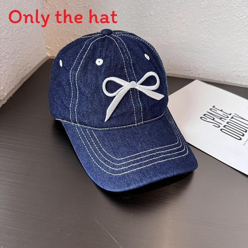Butterfly Bow Baseball Cap For Women With Wide Brim Sunshade And Breathable Cotton For Summer Style