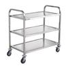 Kitchen Utility Cart, 3 Tiers, Wire Rolling Cart with 450LBS Capacity, Steel Service Cart On Wheels