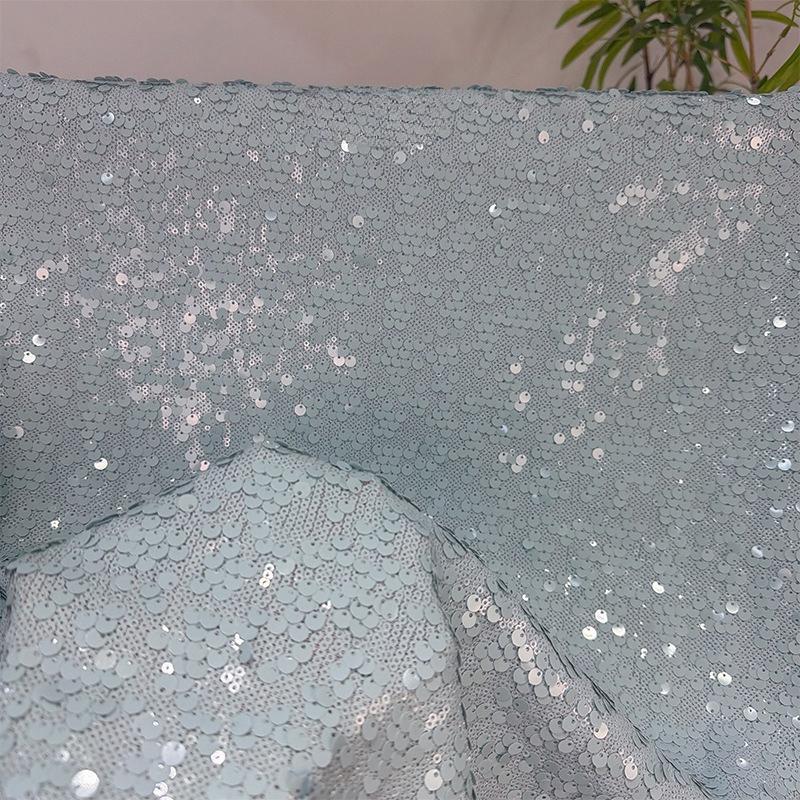 Double Layer Thick Scale Sequins Fabric Glitter Embroidered Material for handmade Sewing Show Evening Dresses Gown Materials
