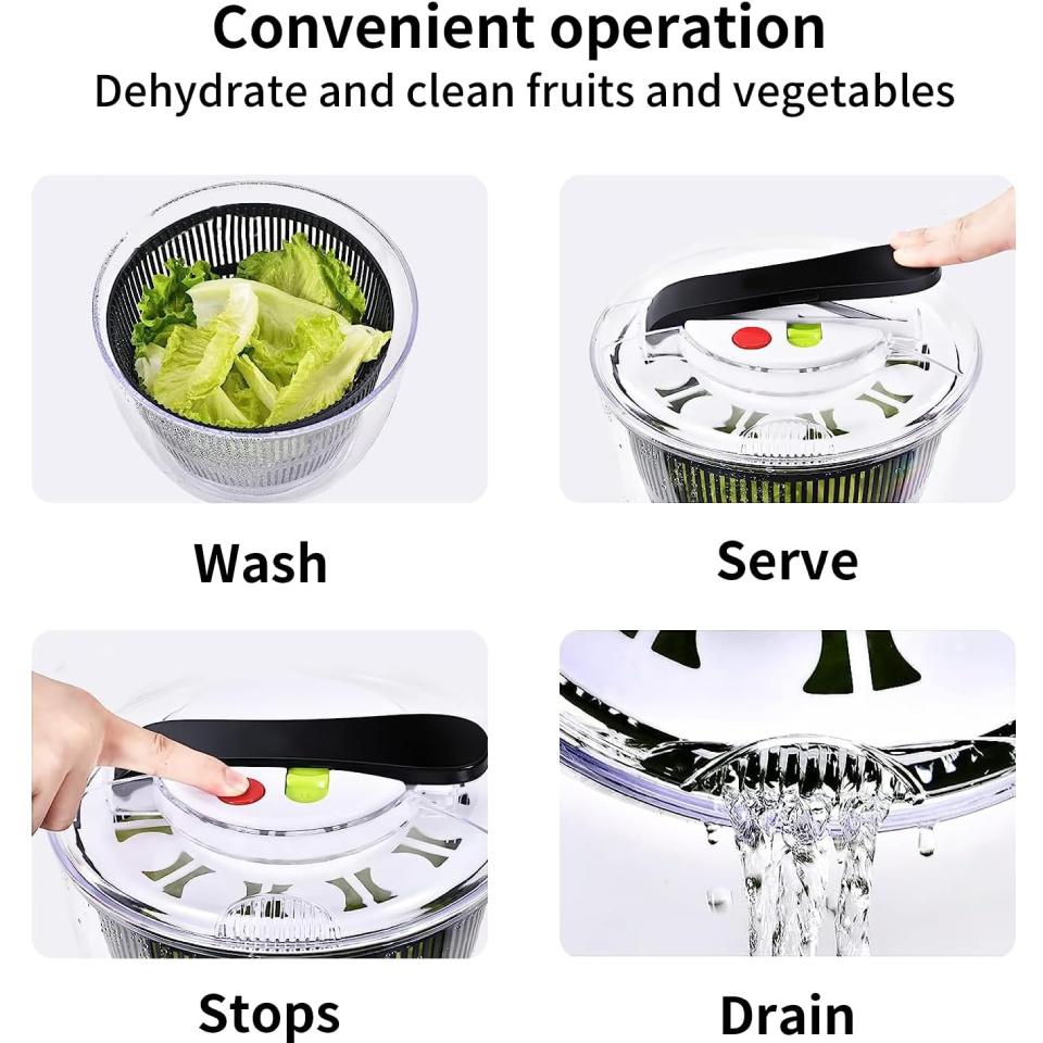 Manual Vegetable Dehydrator for Kitchen, Vegetable Washing and Drainage Basket, Salad Washing Basin