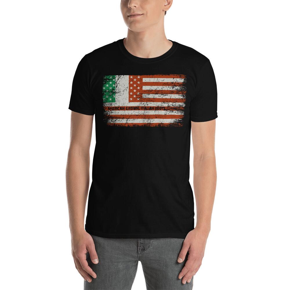 American Grown With Italian Roots Italy TShirt Italian Flag Unisex T-Shirt S