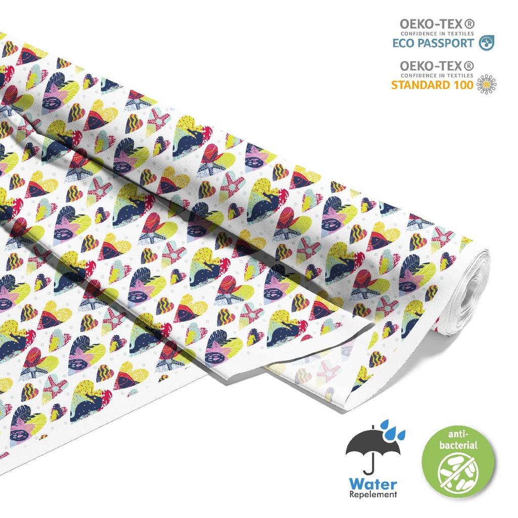 Outdoor Dekostoffe Oxford - Motiv Meeresherzen I Dx237