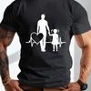 Father Daughter Heartbeat ECG Graphic Tee Soft Cotton Short Sleeve Casual TShirt for Men Family