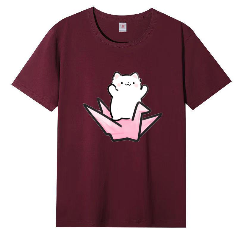 Dámské léto Populární tričko s krátkým rukávem Bavlna Prodyšné Volný top Potištěné tričko Ležérní