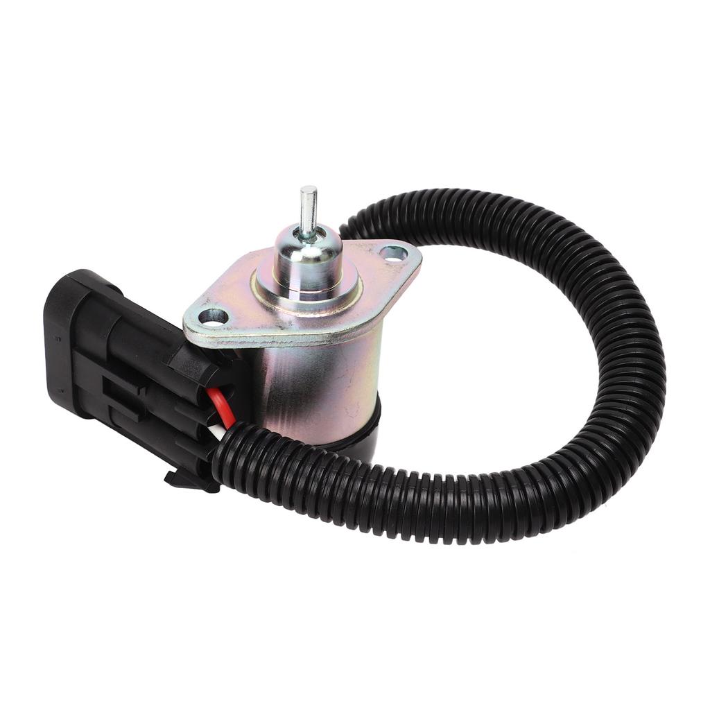 Fuel Shut Off Solenoid 1G577 60011 12V 3 Pin Shut Down Stop Device Replacement for Bobcat S220 S250 S300 S330 Skid Steer