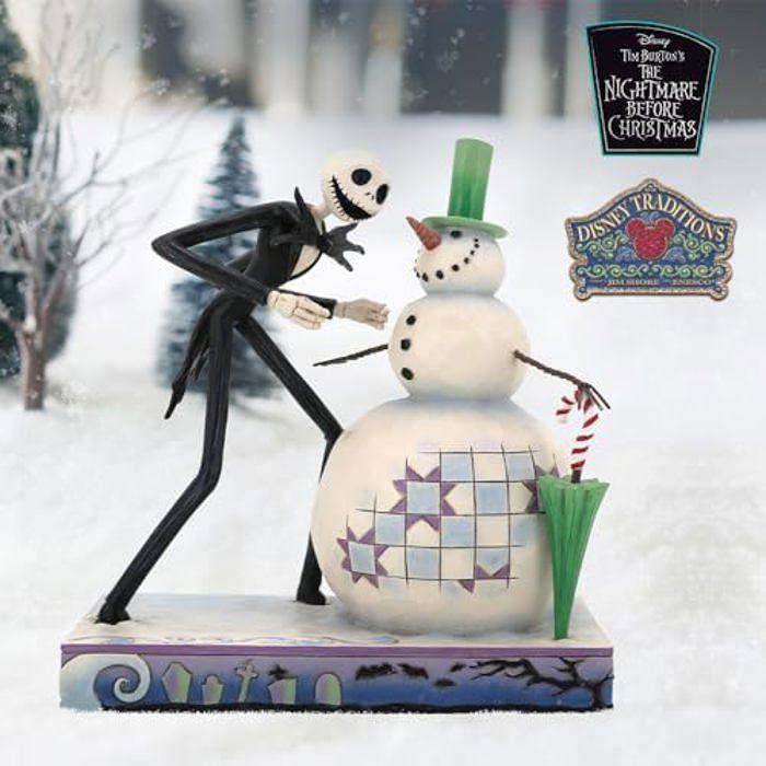 Figurine - enesco - disney traditions - jack découvre le bonhomme de neige - résine de pierre - peinte à la main