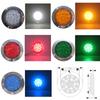2PCS Round Rear Tail Lights Car LED Brake Stop Turn Signal Warning Lights 16LED Taillight Truck Trailer Lorry Blue Green 12V 24V