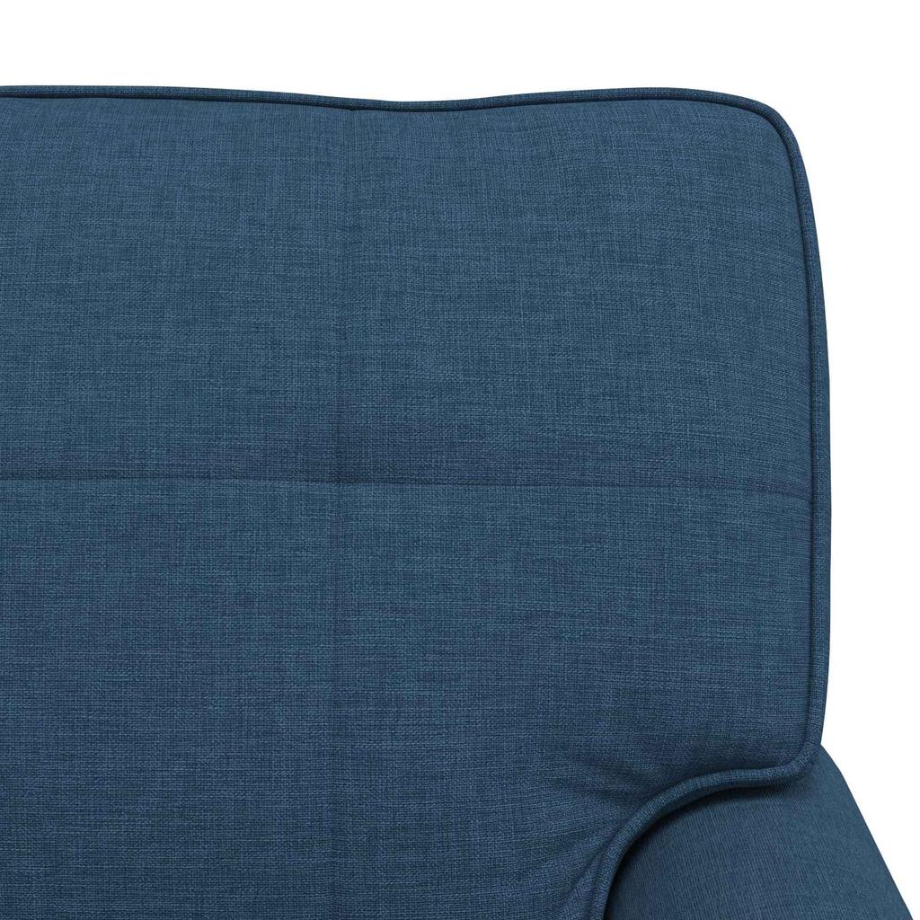 Blue Lounge Chaise Longue with Cushions 91 X 157 X 91 Cm Fabric