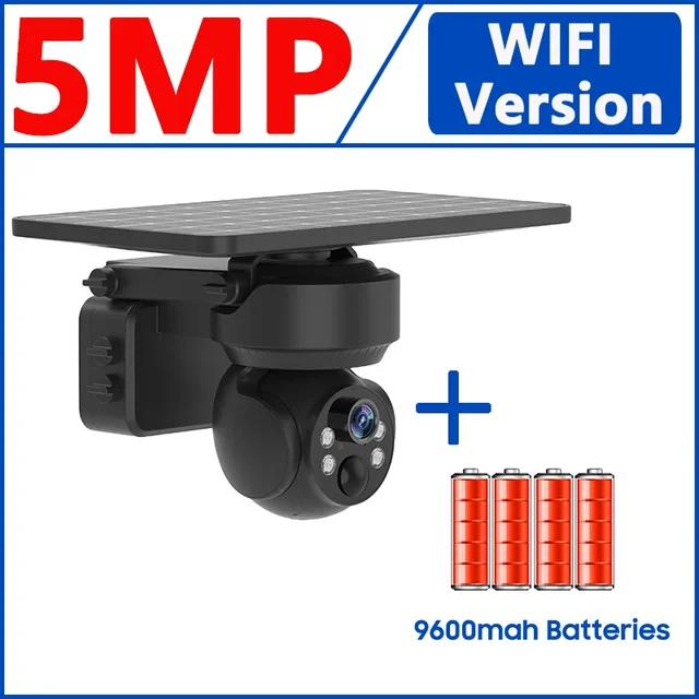 

2K 5MP на сонячних батареях Wi-Fi спостереження Безпека Бездротова 4G SIM-карта Зовнішня PTZ IP-камера відеоспостереження Виявлення людини верблюд