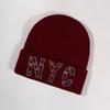 Rhinestone Nyc Letters Knit Hat For Unisex Autumn Winter Warm Cap Fashion Gift