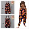 Halloween Pumpkin Skull Bat Cat Baby Kids Spaghetti Straps Romper Jumpsuit Children Clothes for 1-6 Years