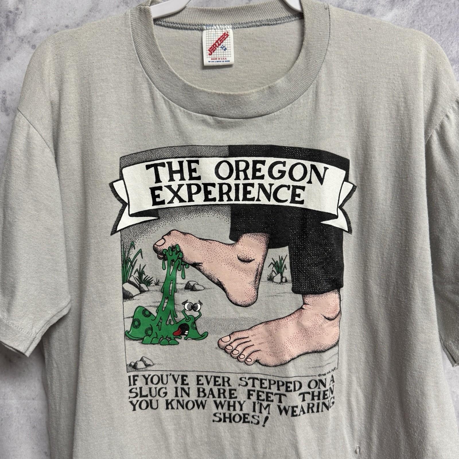 Vintage The Oregon Experience T Shirt Mens XL Gray Travel Tourist Funny L