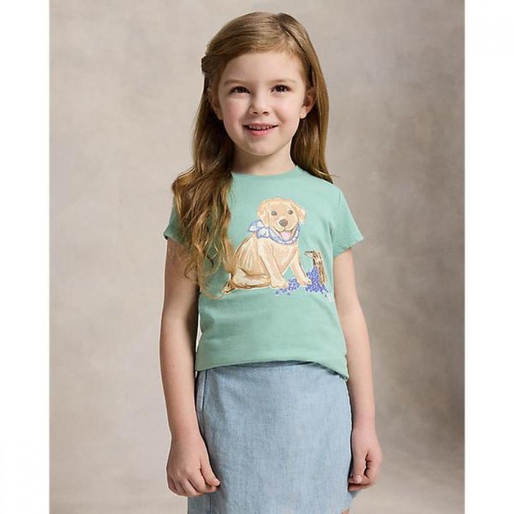 

Polo Ralph Lauren Girls 2 6 Dog Print Cotton Jersey Tee Cwpotshr8020524300 4