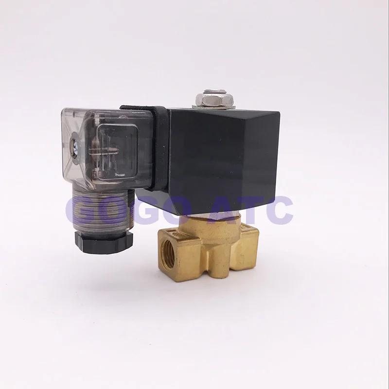 GOGO 0-120bar/90bar/50bar/35bar 2 Way High Pressure Solenoid Valve G1/4" 12V 24V DC Normal Close Brass Water Valve
