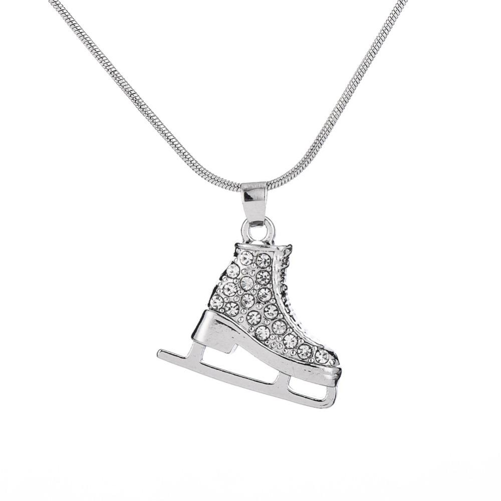 Snake Chain Ice Skate Pendant Sliver Color Figure Skating Pendant Teens Girl