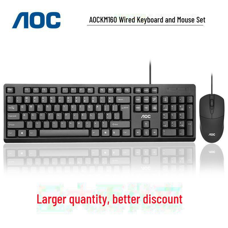 AOC KM160 USB Sada klávesnice a myši pro domácnost a kancelář