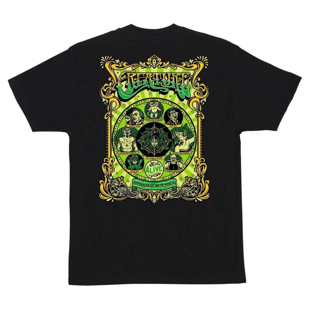 Creature SIDESHOW Skateboard T Shirt BLACK