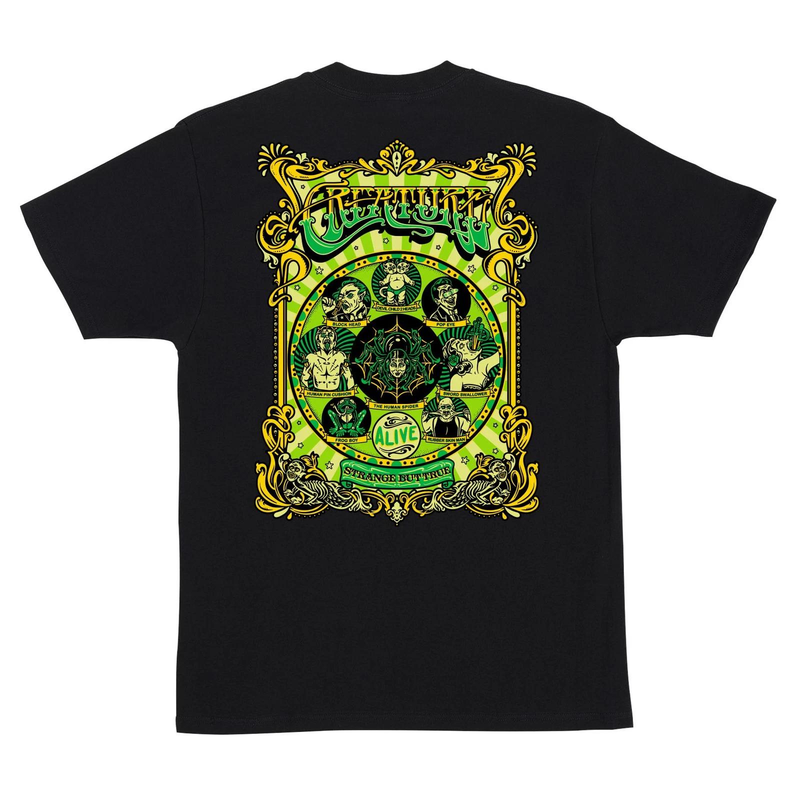 Creature SIDESHOW Skateboard T Shirt BLACK XXL