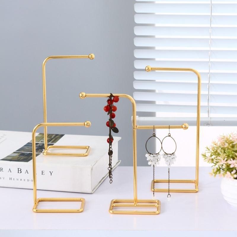 Jewelry Organizer Wrought Iron Rack Bracelet Holder Display Decoration Stand Earrings Support Necklace Decor Ornaments