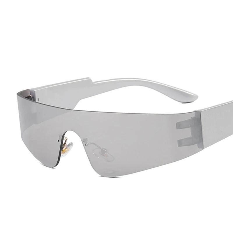 

Steampunk Sunglasses for Men Women Y2K Sense of Tech None Frame Sun Glasses Men One Pieces Fashion Punk Goggle Eyewear UV400 As Picture